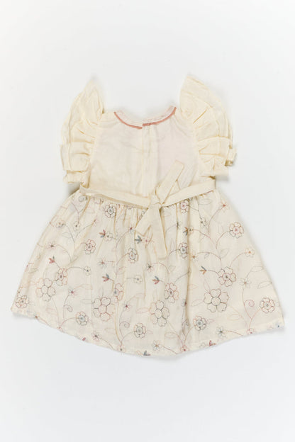 The Nesavu Girls Cotton Frock Baby Girl Embroidered Frock for Naming Ceremony and Family Events Nesavu Nesavu baby girl embroidered georgette frock for naming ceremony and traditional celebrations