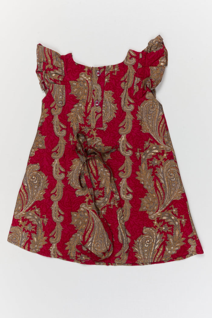 The Nesavu Girls Chanderi Frock Baby Girl Ethnic Frock for Festive Events and Photo Days Nesavu Nesavu baby girl ethnic frock in Modal Chanderi with digital print for festive photos and birthdays