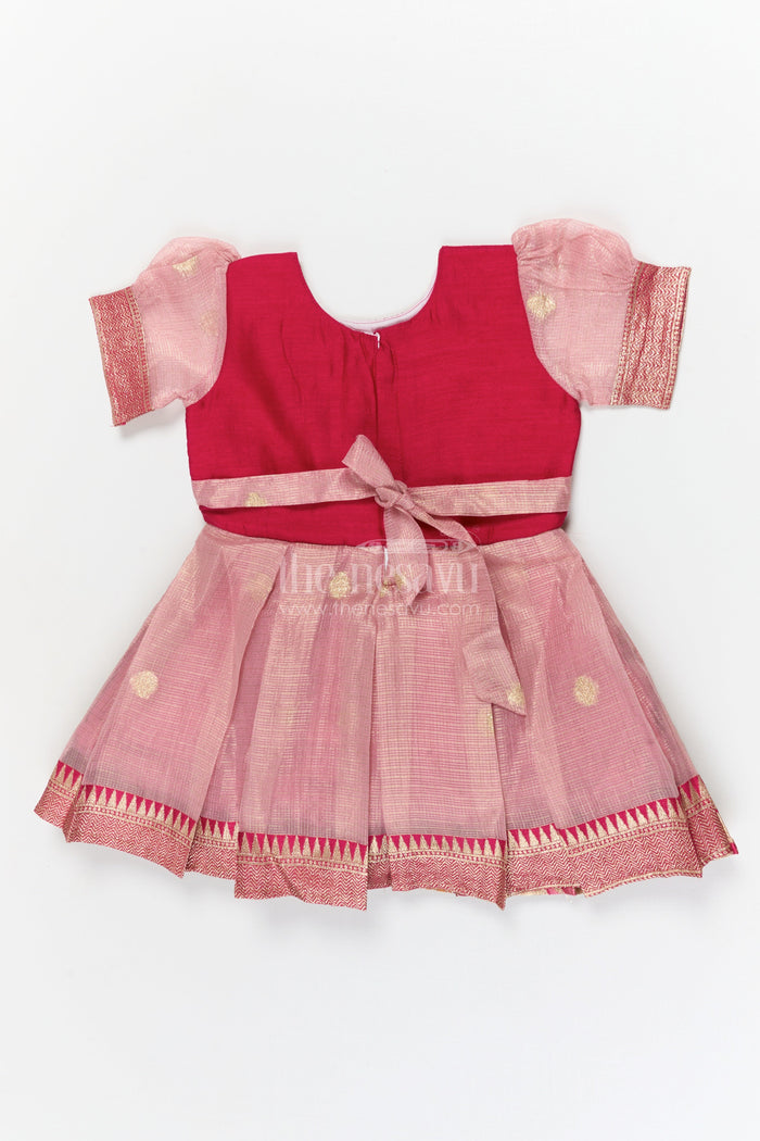 The Nesavu Silk Frock Baby Girl Ethnic Frock for Festive Family Functions and Photos Nesavu Nesavu baby girl ethnic silk frock with zari border for weddings, birthdays, and festive photos
