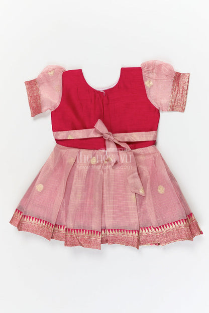 The Nesavu Silk Frock Baby Girl Ethnic Frock for Festive Family Functions and Photos Nesavu Nesavu baby girl ethnic silk frock with zari border for weddings, birthdays, and festive photos
