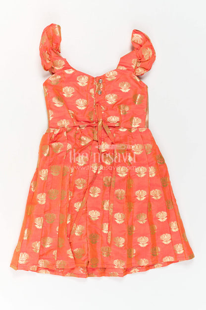The Nesavu Silk Frock Baby Girl Festive Silk Frock for Birthdays and Special Occasions Nesavu Nesavu Baby Girl Festive Silk Frock For Birthdays Semi Banaras Paithani Border Traditional Outfit