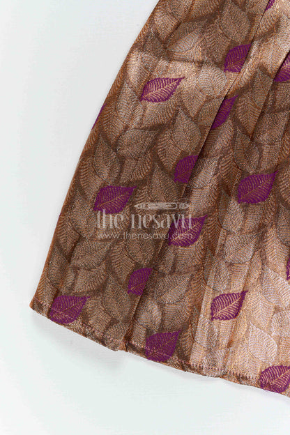 The Nesavu Tie-up Frock Baby Girl Festive Tie up Frock for Wedding Celebrations Nesavu Nesavu Baby Girl Tie Up Frock With Woven Semi Banaras Skirt For Festive Occasions