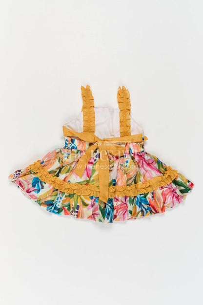 The Nesavu Baby Frocks Baby Girl Frock for Birthday and Casual Outings Nesavu Nesavu Baby Girl Georgette Frock With Digital Print For Birthday And Casual Wear Sleeveless Dress