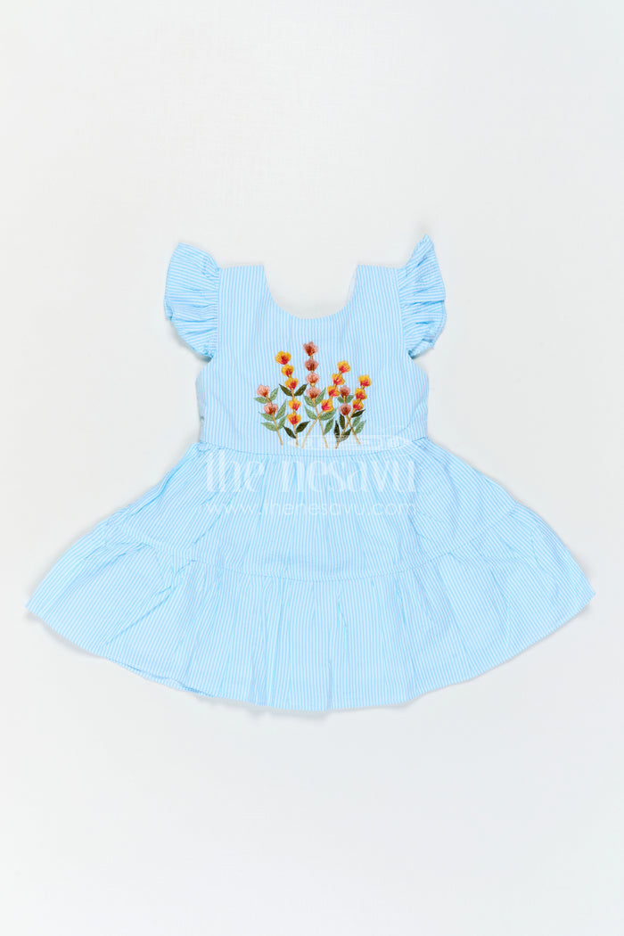 The Nesavu Baby Cotton Frocks Baby Girl Frock for Birthday Parties and Special Outings Nesavu Nesavu Baby Girl Sheer Cotton Frock For Birthday Parties With Embroidery And Tiered Flare Design