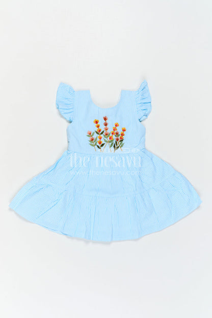 The Nesavu Baby Cotton Frocks Baby Girl Frock for Birthday Parties and Special Outings Nesavu Nesavu Baby Girl Sheer Cotton Frock For Birthday Parties With Embroidery And Tiered Flare Design