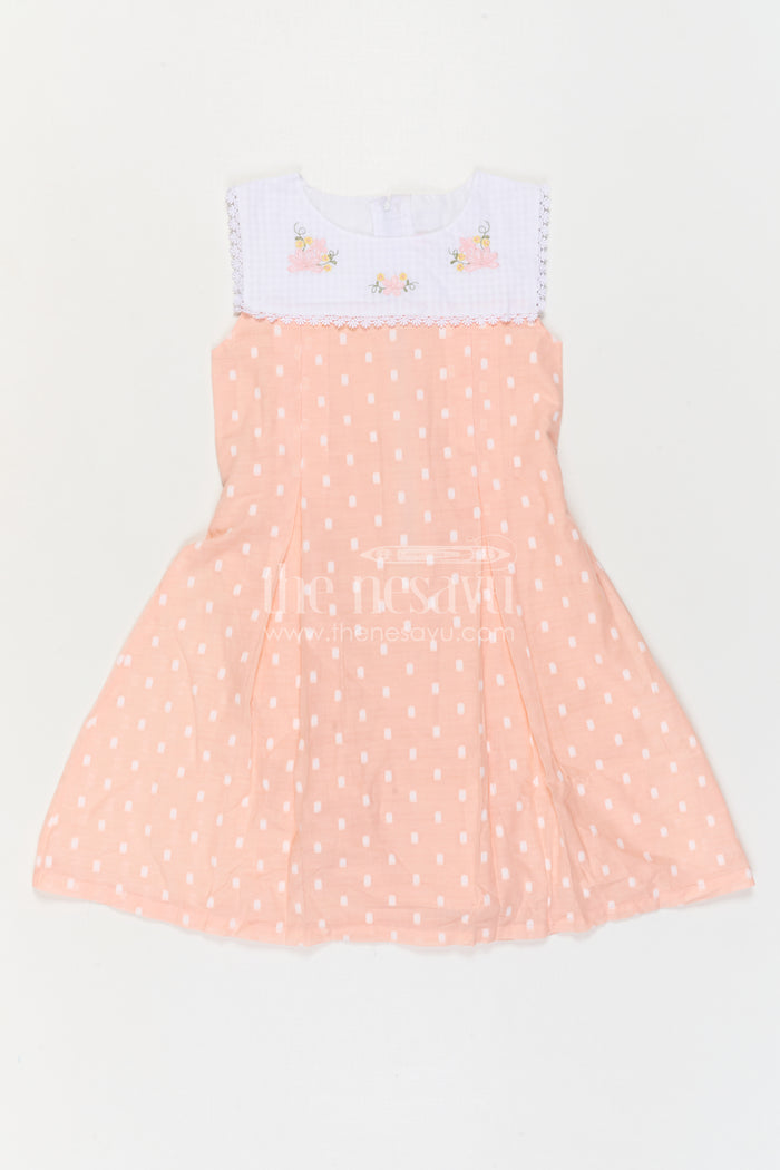 The Nesavu Girls Cotton Frock Baby Girl Frock for Birthday Party and Festive Celebrations Nesavu Nesavu Baby Girl Cotton Frock For Birthday Party And Festive Celebrations With Soft Embroidery Design