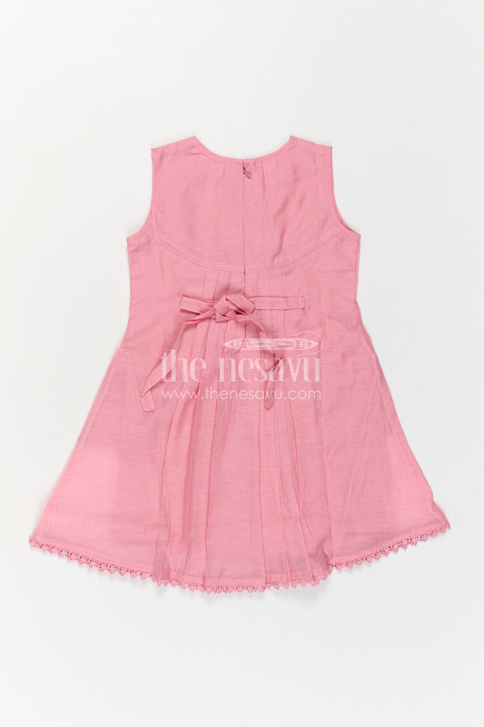 The Nesavu Girls Cotton Frock Baby Girl Frock for Birthday Party and Special Photoshoots Nesavu Nesavu Baby Girl Cotton Frock For Birthday Party And Photoshoots With Embroidered Flared Design
