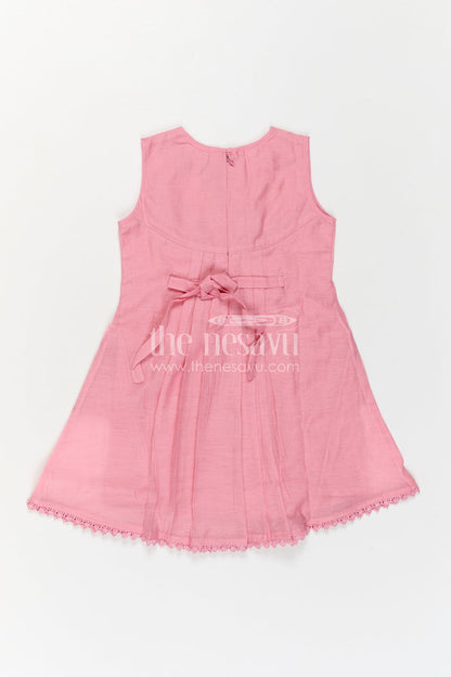 The Nesavu Girls Cotton Frock Baby Girl Frock for Birthday Party and Special Photoshoots Nesavu Nesavu Baby Girl Cotton Frock For Birthday Party And Photoshoots With Embroidered Flared Design