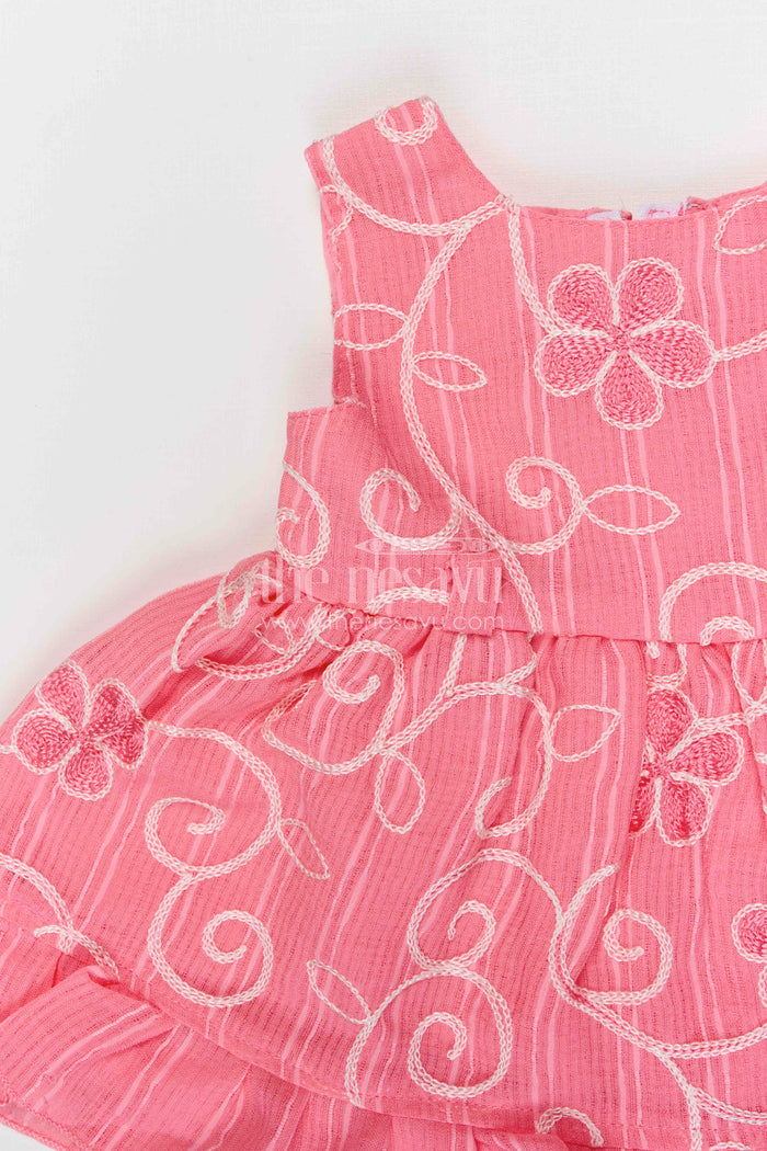 The Nesavu Baby Frocks Baby Girl Frock for Birthdays and Special Occasions Nesavu Nesavu baby girl cotton frock for birthdays and special occasions with thread embroidery