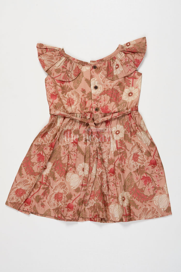 The Nesavu Girls Cotton Frock Baby Girl Frock for Casual Days and Playful Twirls Nesavu Nesavu baby girl cotton frock with floral print and lace detail for playful casual wear