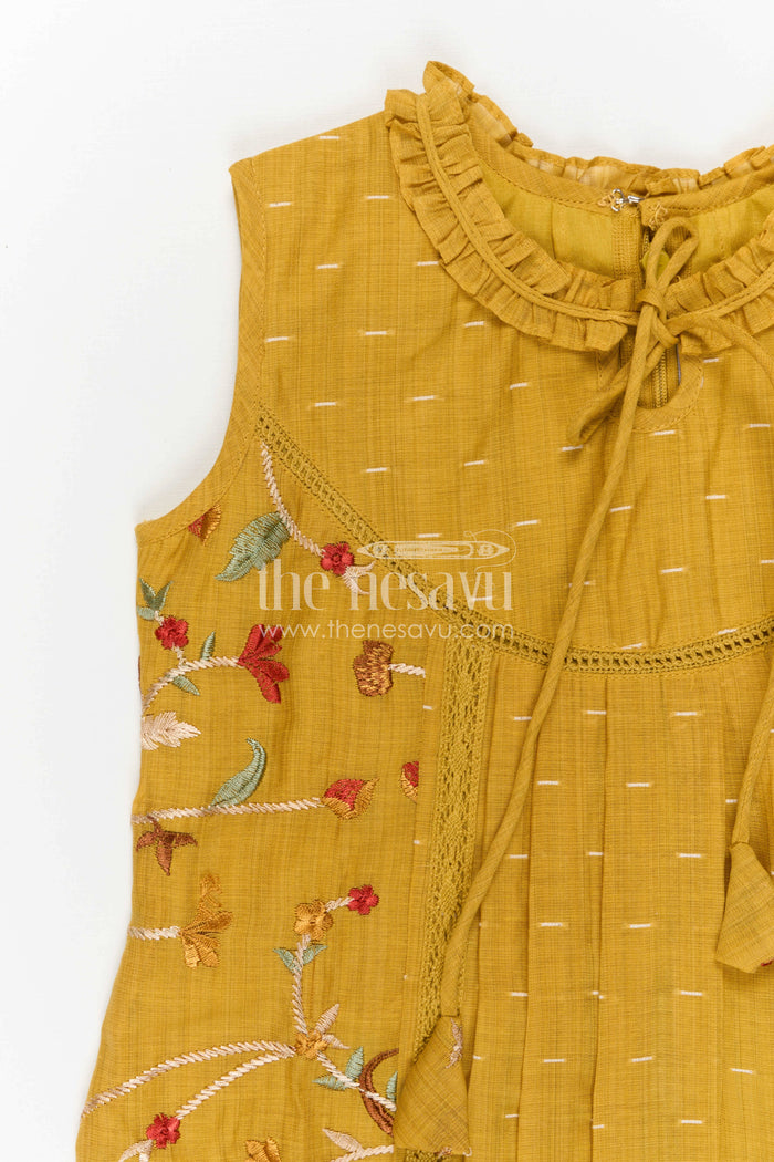 The Nesavu Girls Cotton Frock Baby Girl Frock for Daytime Events and Playful Outings Nesavu Nesavu Baby Girl Cotton Frock For Daytime Outings And Playdates With Embroidered Flared Silhouette