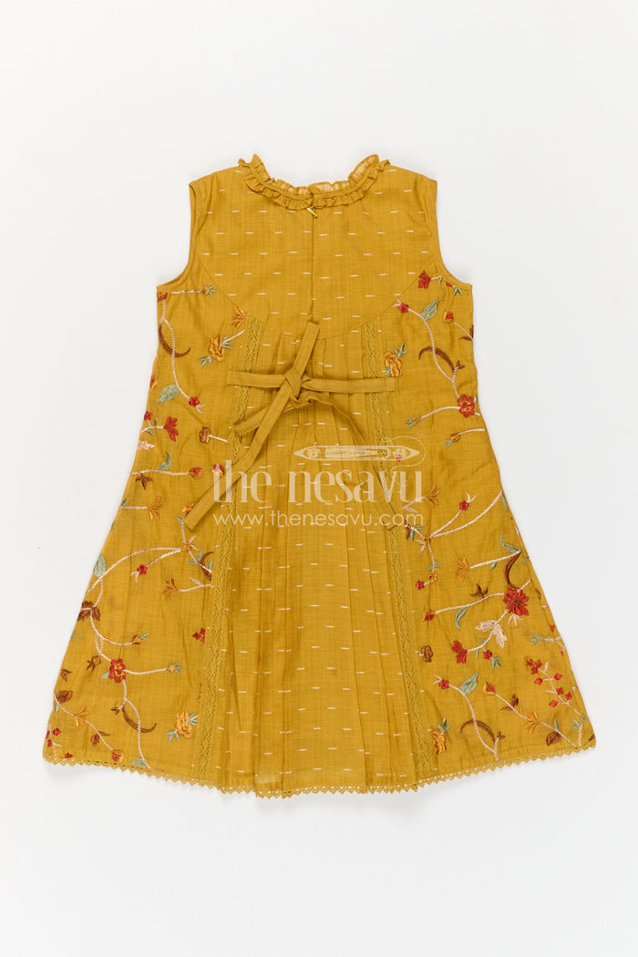 The Nesavu Girls Cotton Frock Baby Girl Frock for Daytime Events and Playful Outings Nesavu Nesavu Baby Girl Cotton Frock For Daytime Outings And Playdates With Embroidered Flared Silhouette