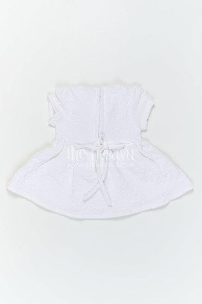 The Nesavu Baby Frocks Baby Girl Frock for Everyday Outings and Playful Comfort Nesavu Nesavu Baby Girl Frock For Everyday Outings And Playtime With Popcorn Fabric And Floral Embellishment