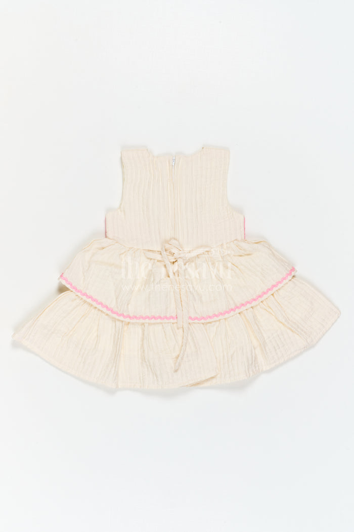 The Nesavu Baby Cotton Frocks Baby Girl Frock for Family Outings and Playful Celebrations Nesavu Nesavu Baby Girl Cotton Blend Frock For Family Outings And Playful Celebrations