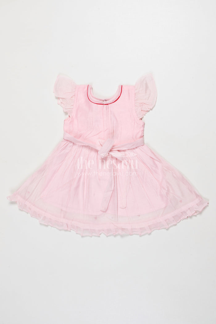 The Nesavu Girls Chanderi Frock Baby Girl Frock for Festive Occasions and Family Gatherings Nesavu Nesavu baby girl frock for festive functions and traditional celebrations in Chanderi cotton