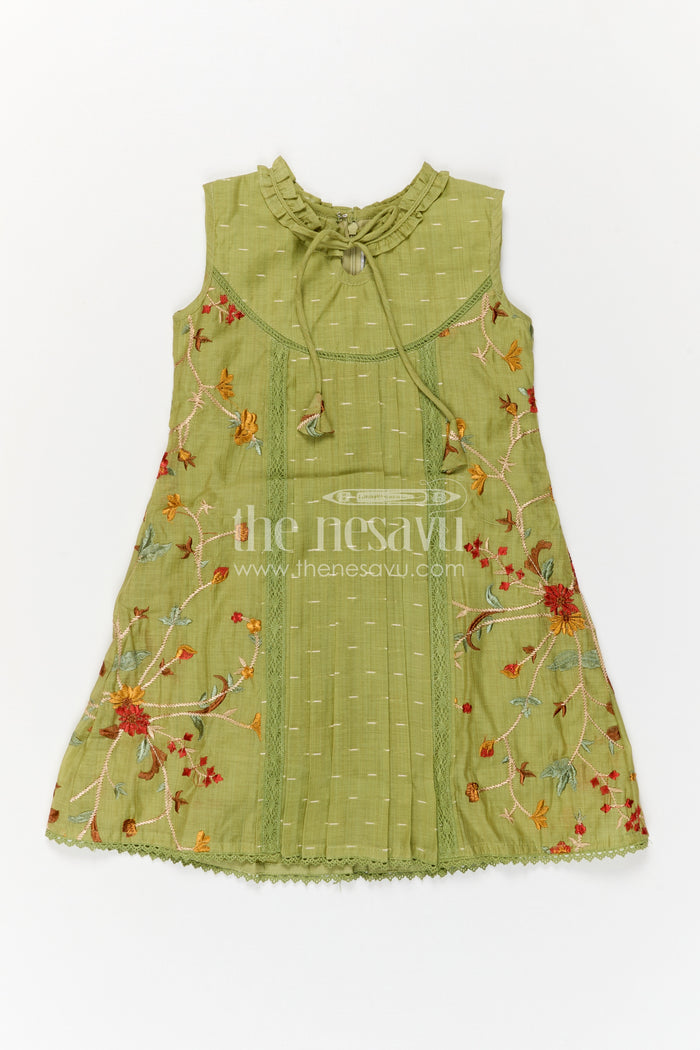 The Nesavu Girls Cotton Frock Baby Girl Frock for Festive Outings and Family Celebrational Events Nesavu Nesavu Baby Girl Cotton Frock For Festive Outings And Family Gatherings With Embroidered Flared Style