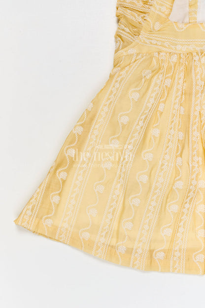 The Nesavu Girls Cotton Frock Baby Girl Frock for Festive Outings and Family Celebrations Nesavu Nesavu baby girl georgette frock for festive outings and celebrations with thread embroidery