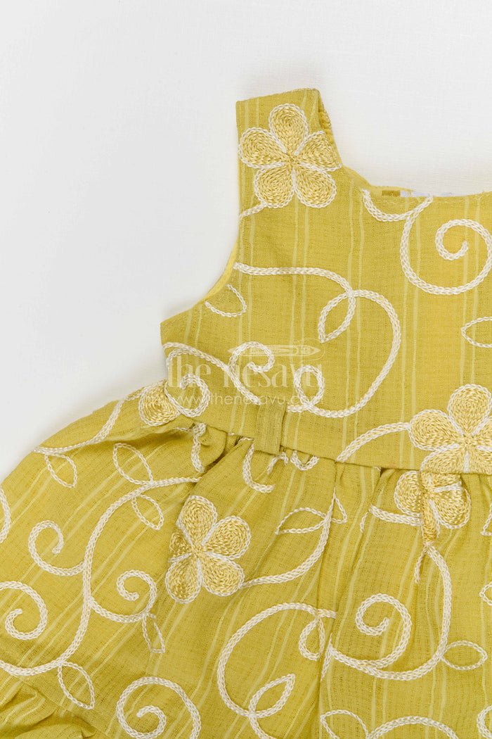 The Nesavu Baby Frocks Baby Girl Frock for Festive Outings and Family Gatherings Nesavu Nesavu baby girl cotton frock for festive outings and celebrations with thread embroidery