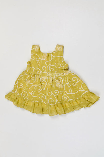 The Nesavu Baby Frocks Baby Girl Frock for Festive Outings and Family Gatherings Nesavu Nesavu baby girl cotton frock for festive outings and celebrations with thread embroidery