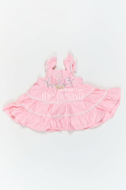 The Nesavu Baby Frocks Baby Girl Frock for Festive Outings and Special Day Wear Nesavu Nesavu Baby Girl Frock For Festive Outings And Special Occasions With Cotton Blend And Thread Embroidery
