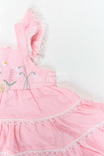 The Nesavu Baby Frocks Baby Girl Frock for Festive Outings and Special Day Wear Nesavu Nesavu Baby Girl Frock For Festive Outings And Special Occasions With Cotton Blend And Thread Embroidery