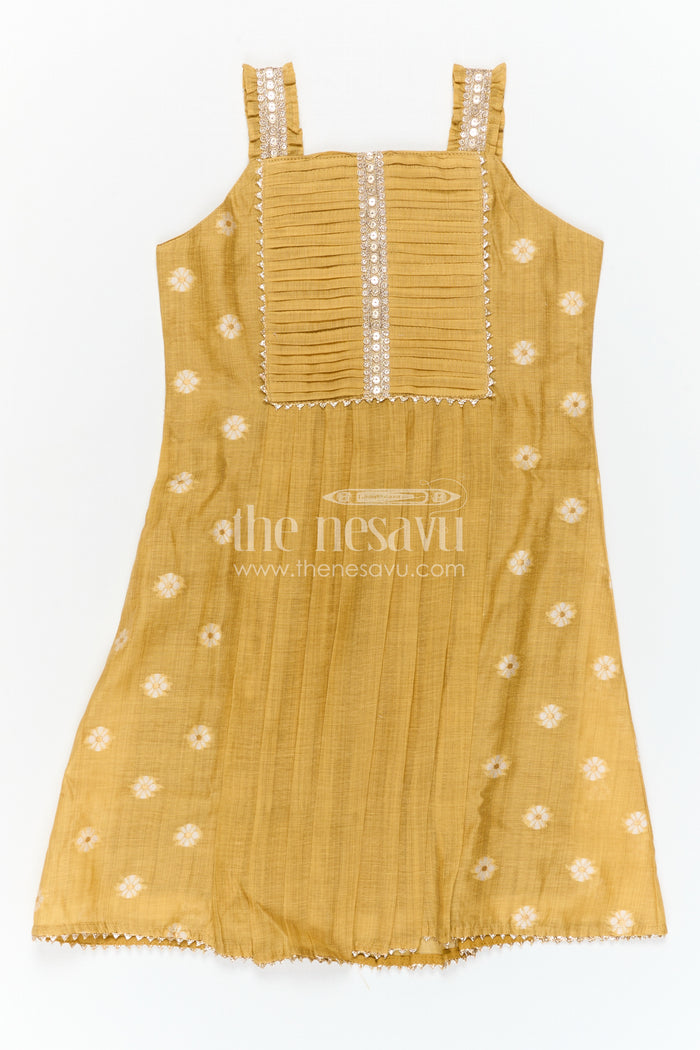 The Nesavu Girls Cotton Frock Baby Girl Frock for Festive Wear and Family Celebrations Nesavu Nesavu Baby Girl Cotton Jacquard Frock For Festive Wear And Family Celebrations In Breathable Green Fabric