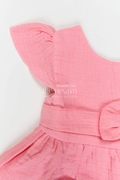 The Nesavu Baby Cotton Frocks Baby Girl Frock for First Birthdays and Special Outings Nesavu Nesavu Baby Girl Muslin Cotton Frock For First Birthday And Outings With Thread Embroidery Soft Outfit