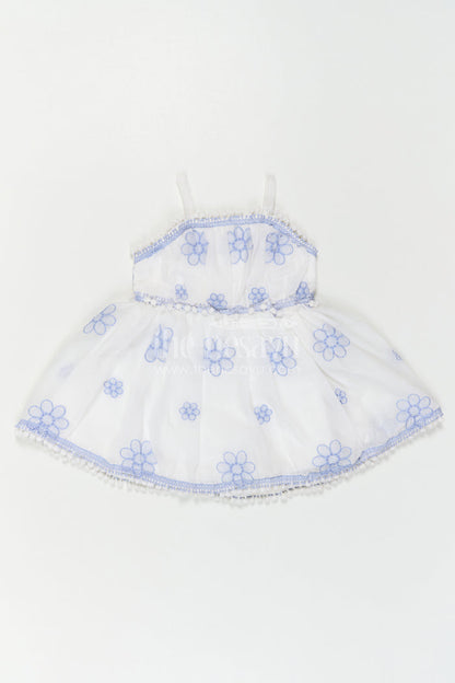 The Nesavu Baby Cotton Frocks Baby Girl Frock for Naming Ceremony and Casual Outings Nesavu Nesavu Baby Girl Cotton Frock For Naming Ceremony With Thread Embroidery And Soft Flared Design