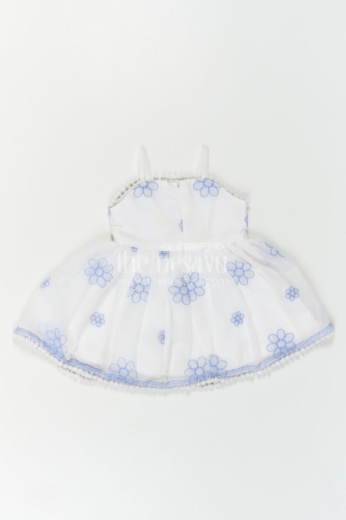 The Nesavu Baby Cotton Frocks Baby Girl Frock for Naming Ceremony and Casual Outings Nesavu Nesavu Baby Girl Cotton Frock For Naming Ceremony With Thread Embroidery And Soft Flared Design