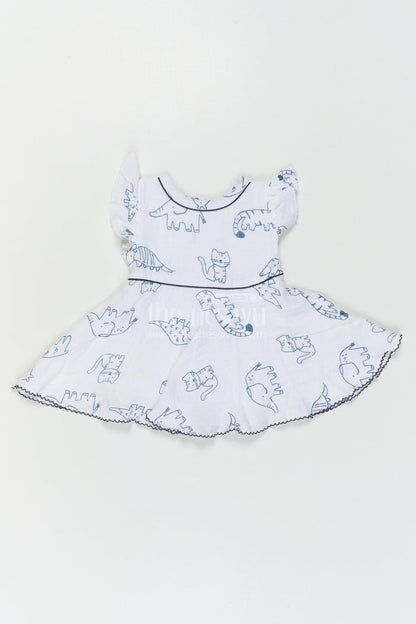 The Nesavu Baby Cotton Frocks Baby Girl Frock for Outings and Everyday Comfort Wear Nesavu Nesavu Baby Girl Muslin Cotton Frock For Outings And Daily Wear With Digital Print Soft Breathable Design