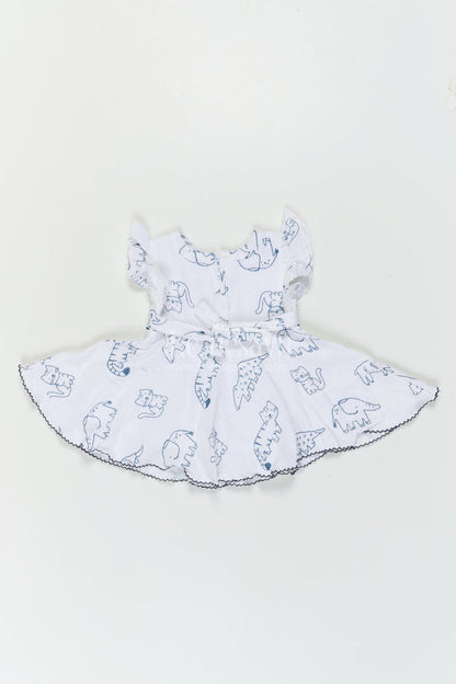 The Nesavu Baby Cotton Frocks Baby Girl Frock for Outings and Everyday Comfort Wear Nesavu Nesavu Baby Girl Muslin Cotton Frock For Outings And Daily Wear With Digital Print Soft Breathable Design
