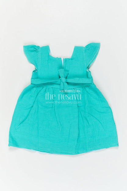 The Nesavu Baby Cotton Frocks Baby Girl Frock for Outings and First Birthday Moments Nesavu Nesavu Baby Girl Muslin Cotton Frock For Outings And First Birthday With Thread Embroidery Soft Outfit