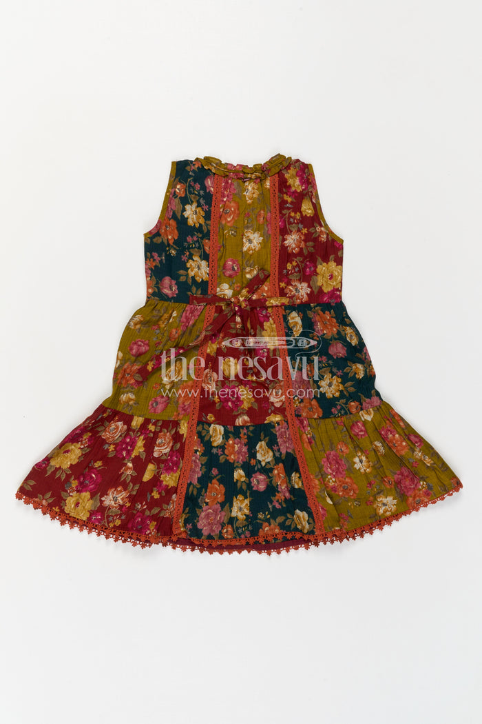 The Nesavu Girls Cotton Frock Baby Girl Frock for Playdates and Everyday Festive Wear Nesavu Nesavu Baby Girl Cotton Frock For Playdates And Everyday Wear With Vibrant Digital Print And Flared Design