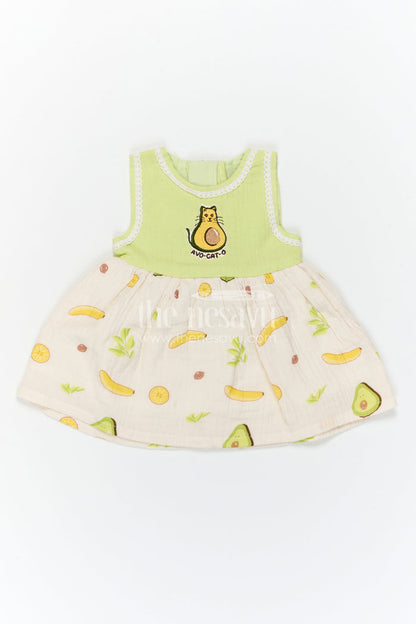The Nesavu Baby Frocks Baby Girl Frock for Summer Outings and Playful Dates Nesavu Nesavu Baby Girl Muslin Cotton Frock For Summer Outings And Photoshoots With Digital Print And Cute Patch Detail