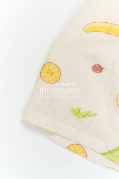 The Nesavu Baby Frocks Baby Girl Frock for Summer Outings and Playful Dates Nesavu Nesavu Baby Girl Muslin Cotton Frock For Summer Outings And Photoshoots With Digital Print And Cute Patch Detail
