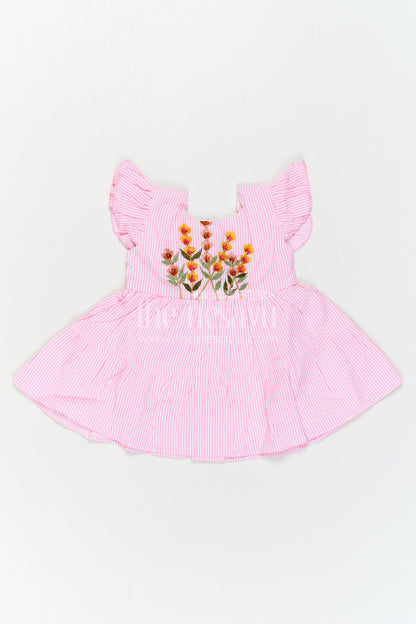 The Nesavu Baby Cotton Frocks Baby Girl Frock for Summer Wear and Everyday Comfort Nesavu Nesavu Baby Girl Sheer Cotton Frock For Summer Wear With Embroidery And Tiered Flare Everyday Dress