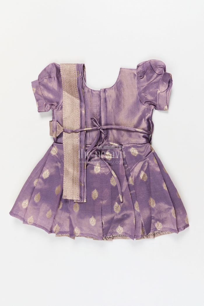 The Nesavu Silk Frock Baby Girl Frock for Weddings and Ethnic Family Celebrations Nesavu Nesavu baby girl silk tissue frock for weddings and ethnic family gatherings