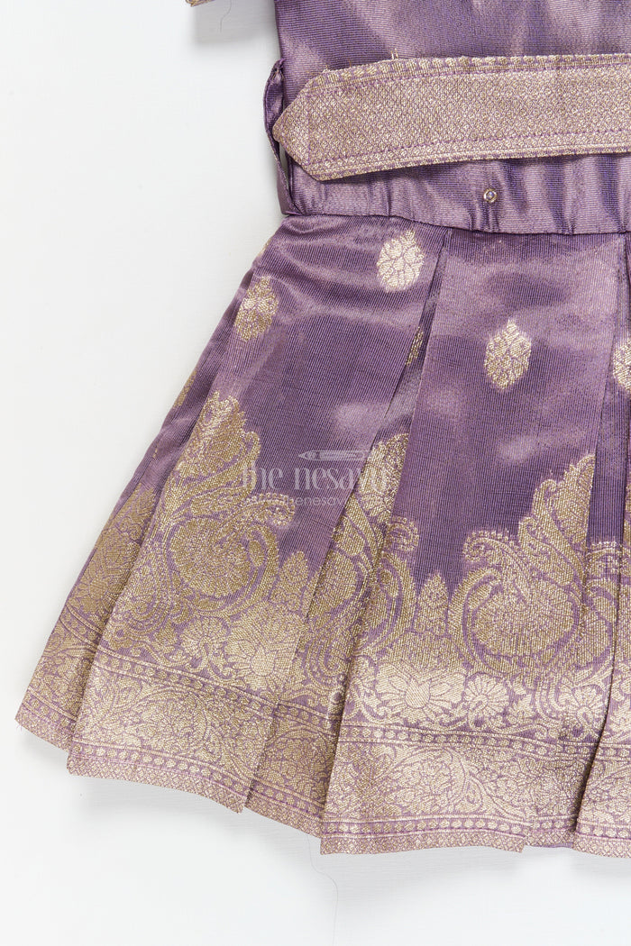 The Nesavu Silk Frock Baby Girl Frock for Weddings and Ethnic Family Celebrations Nesavu Nesavu baby girl silk tissue frock for weddings and ethnic family gatherings