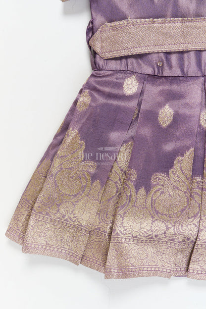 The Nesavu Silk Frock Baby Girl Frock for Weddings and Ethnic Family Celebrations Nesavu Nesavu baby girl silk tissue frock for weddings and ethnic family gatherings