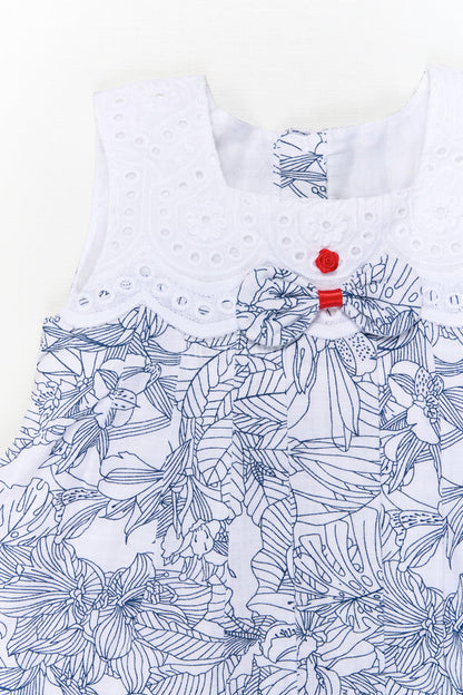 The Nesavu Baby Cotton Frocks Baby Girl Frock Set with Hakoba Yoke for Casual Summer Outings Nesavu Nesavu baby girl cotton frock set with hakoba yoke and bloomers for summer casual wear