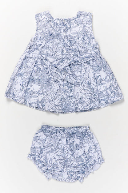 The Nesavu Baby Cotton Frocks Baby Girl Frock Set with Hakoba Yoke for Casual Summer Outings Nesavu Nesavu baby girl cotton frock set with hakoba yoke and bloomers for summer casual wear