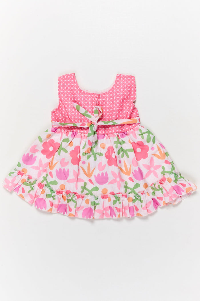 The Nesavu Baby Cotton Frocks Baby Girl Frock with Floral Print and Peter Pan Collar for Birthdays Nesavu Nesavu baby girl cotton frock with floral digital print and peter pan collar for birthday parties