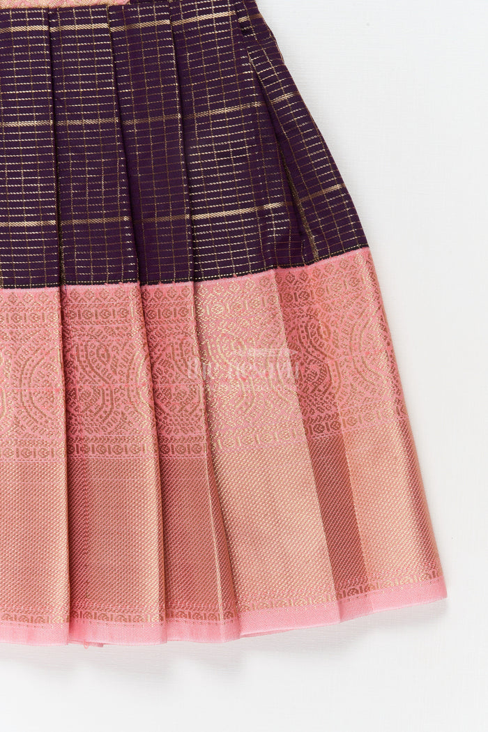 The Nesavu Girls Kanchi Silk Frock Baby Girl Kanchi Silk Frock for Cultural Celebrations and Naming Day Events Nesavu Nesavu baby girl Kanchi silk frock for naming ceremonies, festivals, and cultural functions