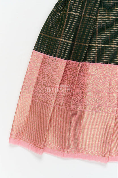 The Nesavu Girls Kanchi Silk Frock Baby Girl Kanchi Silk Frock for Naming Ceremonies and Festive Gatherings Nesavu Nesavu baby girl Kanchi silk frock for naming ceremonies, poojas, and festive occasions