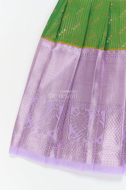The Nesavu Girls Kanchi Silk Frock Baby Girl Kanchi Silk Frock for Poojas and Traditional Day Celebrations Nesavu Nesavu baby girl Kanchi silk frock for traditional school days, poojas, and ethnic family events