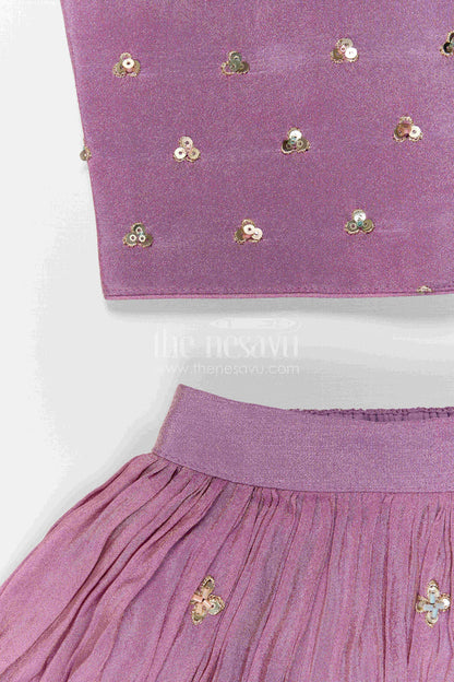 The Nesavu Girls Lehenga Choli Baby Girl Lehenga Choli for Festive Occasions and Weddings Nesavu Nesavu Baby Girl Lehenga Choli For Weddings With Sequence Embroidery And Flared Festive Skirt