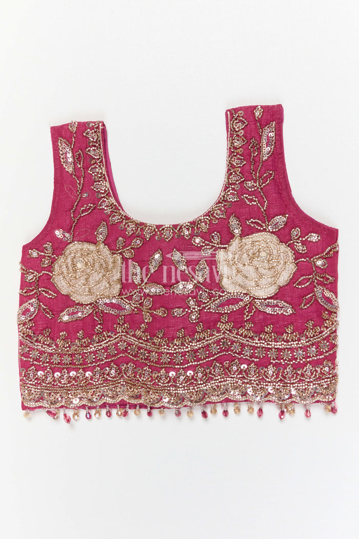 The Nesavu Girls Lehenga Choli Baby Girl Lehenga Choli for Weddings and Festive Occasions Nesavu Nesavu Baby Girl Lehenga Choli With Crushed Georgette And Designer Yoke For Weddings And Festive Wear