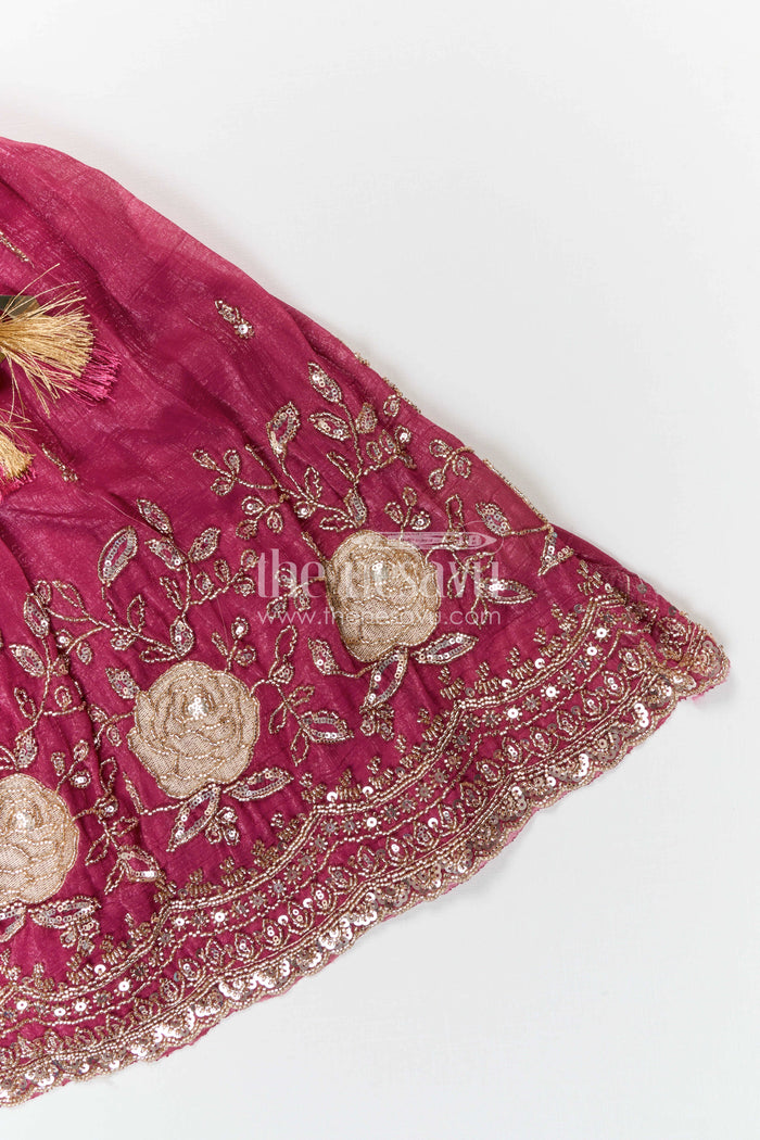 The Nesavu Girls Lehenga Choli Baby Girl Lehenga Choli for Weddings and Festive Occasions Nesavu Nesavu Baby Girl Lehenga Choli With Crushed Georgette And Designer Yoke For Weddings And Festive Wear