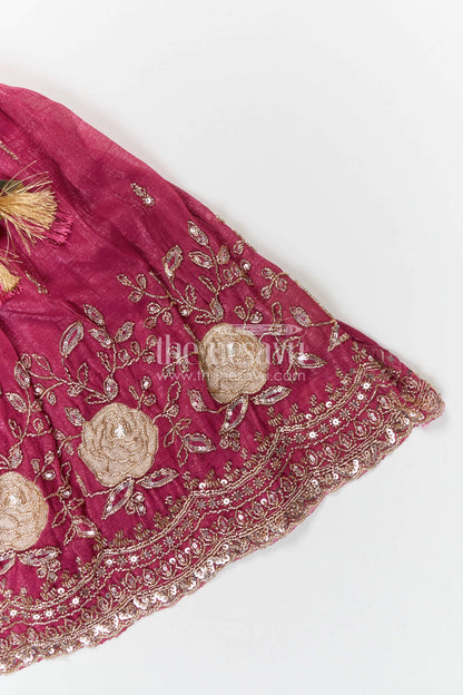 The Nesavu Girls Lehenga Choli Baby Girl Lehenga Choli for Weddings and Festive Occasions Nesavu Nesavu Baby Girl Lehenga Choli With Crushed Georgette And Designer Yoke For Weddings And Festive Wear