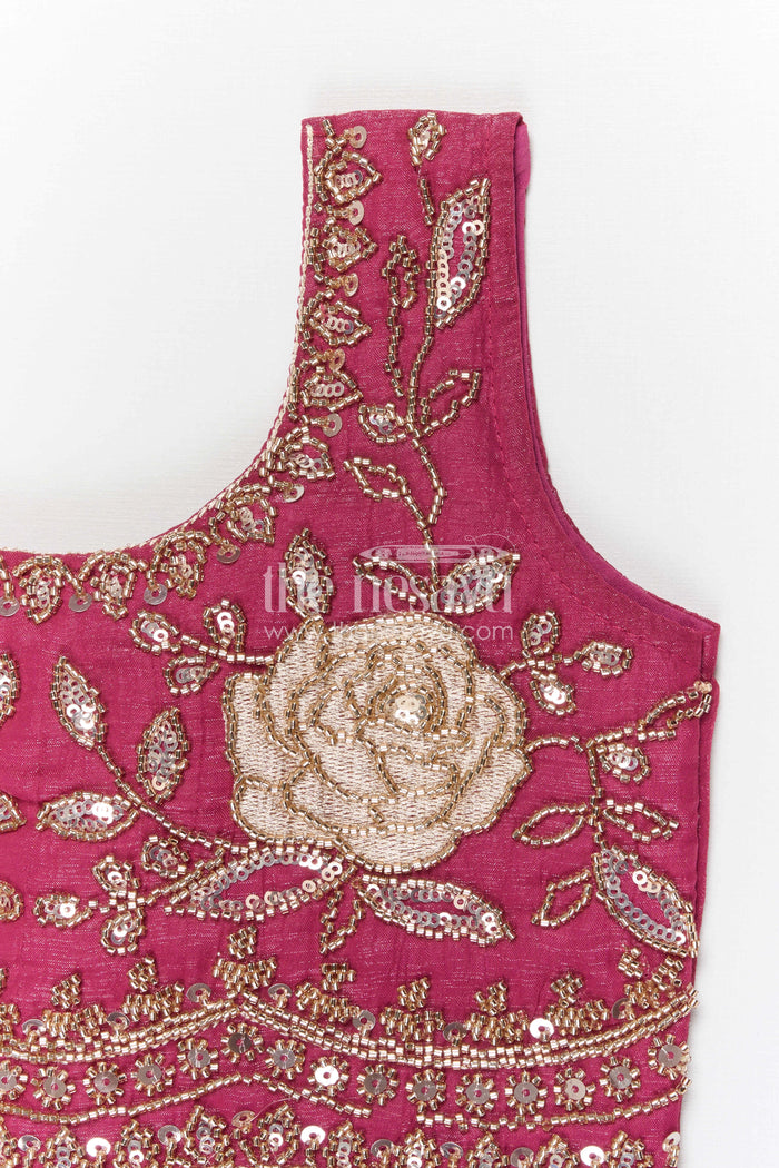 The Nesavu Girls Lehenga Choli Baby Girl Lehenga Choli for Weddings and Festive Occasions Nesavu Nesavu Baby Girl Lehenga Choli With Crushed Georgette And Designer Yoke For Weddings And Festive Wear